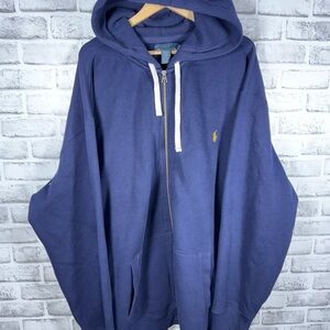 Polo Ralph Lauren Hoodie Thermal Jacket Full Zip Navy Blue Heavy Mens 3XLT